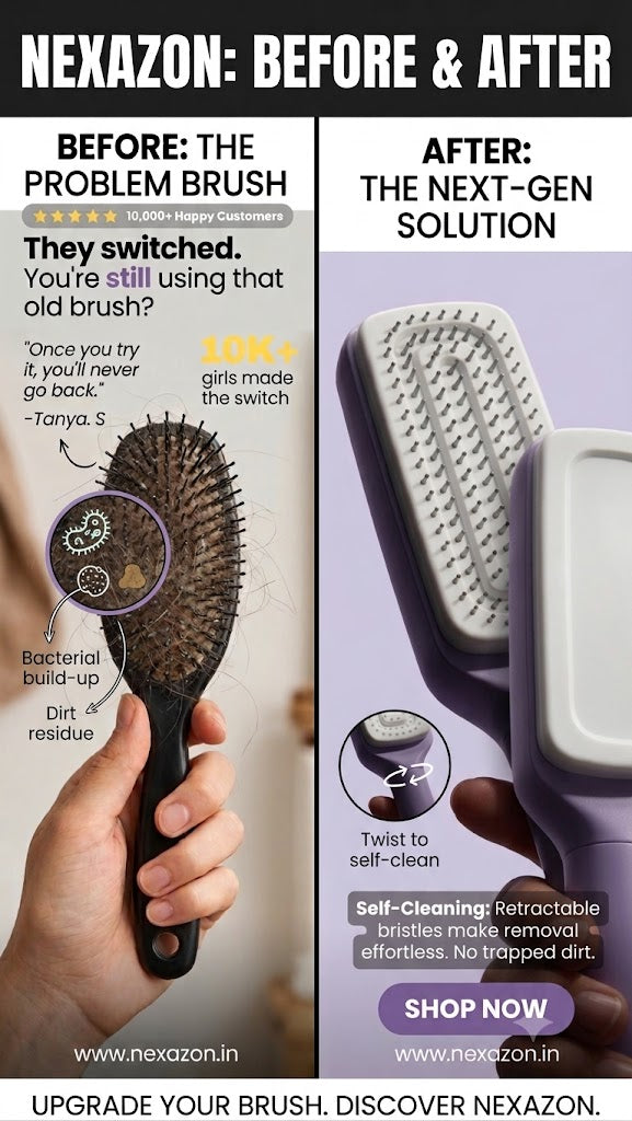 NEXA Self Cleaning Hair Brush
