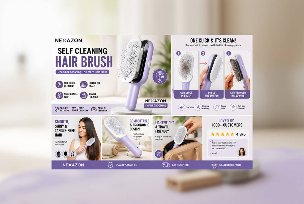 NEXA Self Cleaning Hair Brush